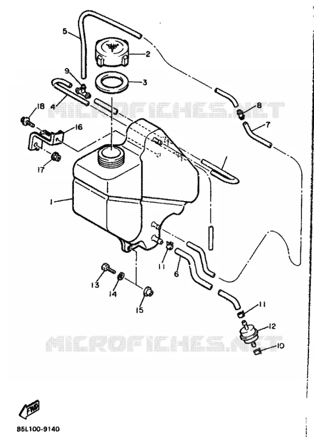 RESERVOIR D'HUILE Yamaha snowmobiles 340 1990 OVATION  CS340EP