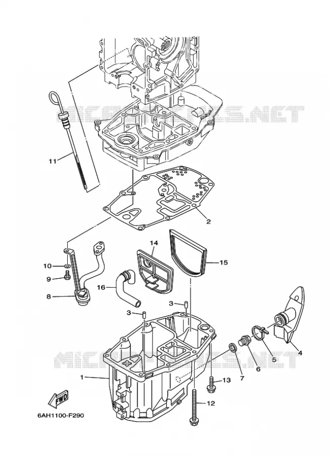 VENTILATEUR D'HUILE Yamaha OUTBOARD ENGINES 15hp (11.0kW) 2012 F15  F15CEPL