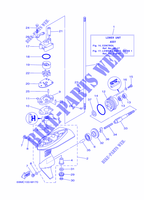 BOITIER D'HELICE ET TRANSMISSION 1 pour Yamaha F2.5A Manual Starter, Tiller Handle, Manual Tilt, Shaft 20