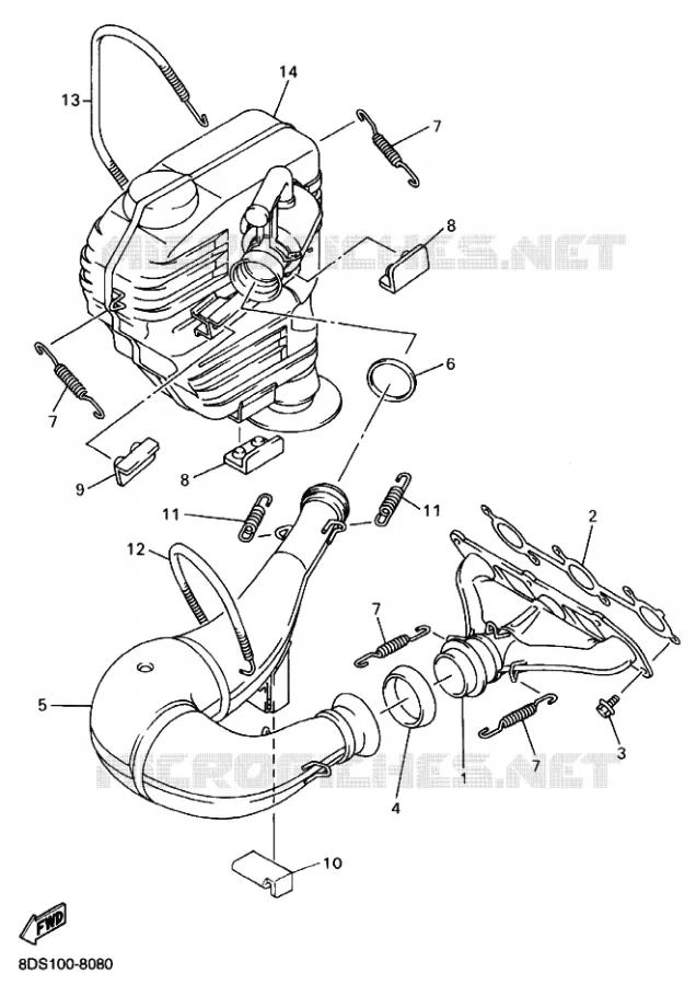 ECHAPPEMENT Yamaha snowmobiles 600 2002 MOUNTAIN  MM600