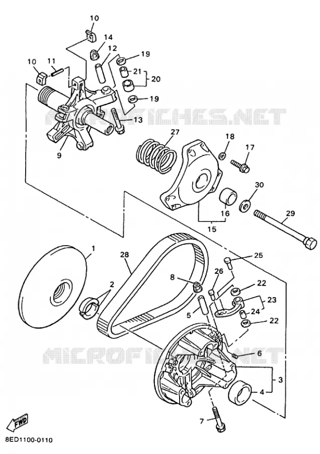 POULIE PRIMAIRE Yamaha snowmobiles 600 2002 MOUNTAIN  MM600