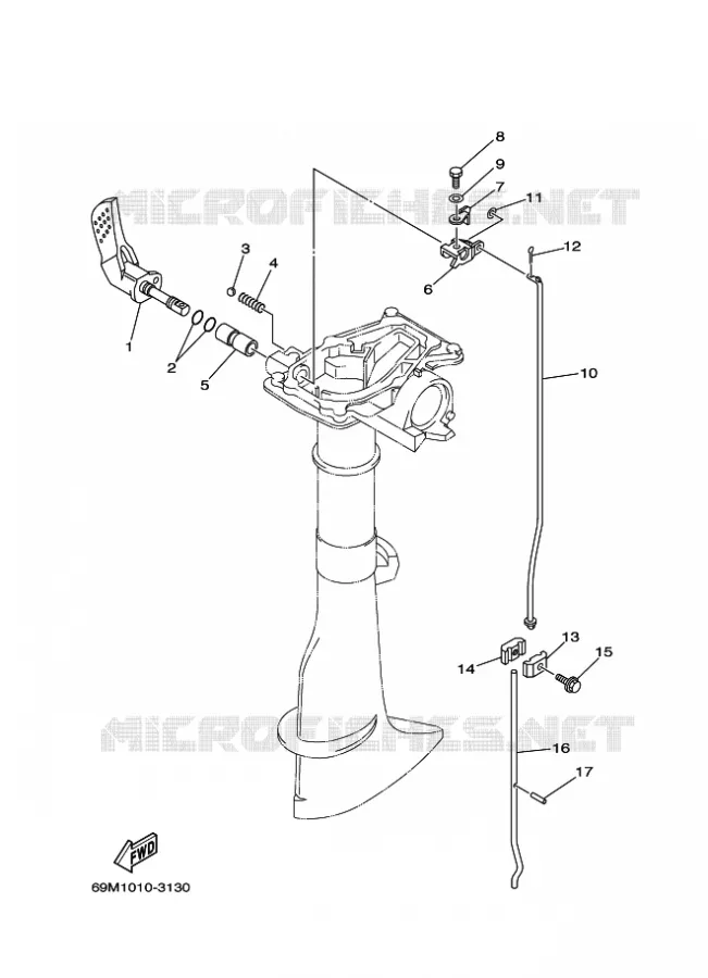 COMMANDE D'ACCELERATEUR Yamaha OUTBOARD ENGINES 2.5hp (1.8kW) 2010 F2.5  F2.5AMHS