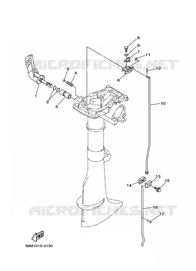 COMMANDE D'ACCELERATEUR Yamaha OUTBOARD ENGINES 2.5hp (1.8kW) 2003 F2.5  F2.5AMHS