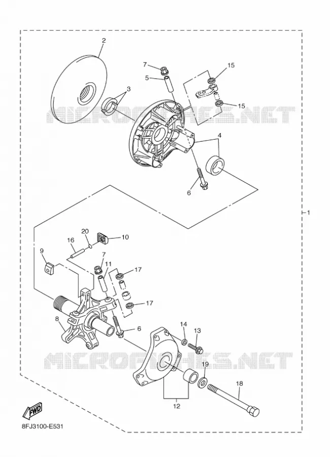 PIECES OPTIONNELLES TRANSMISSION KIT Yamaha snowmobiles 1000 2006 APEX  RX10