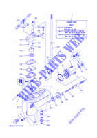 BOITIER D'HELICE ET TRANSMISSION 1 pour Yamaha F2.5B Manual Starter, Tiller Handle, Shaft 15