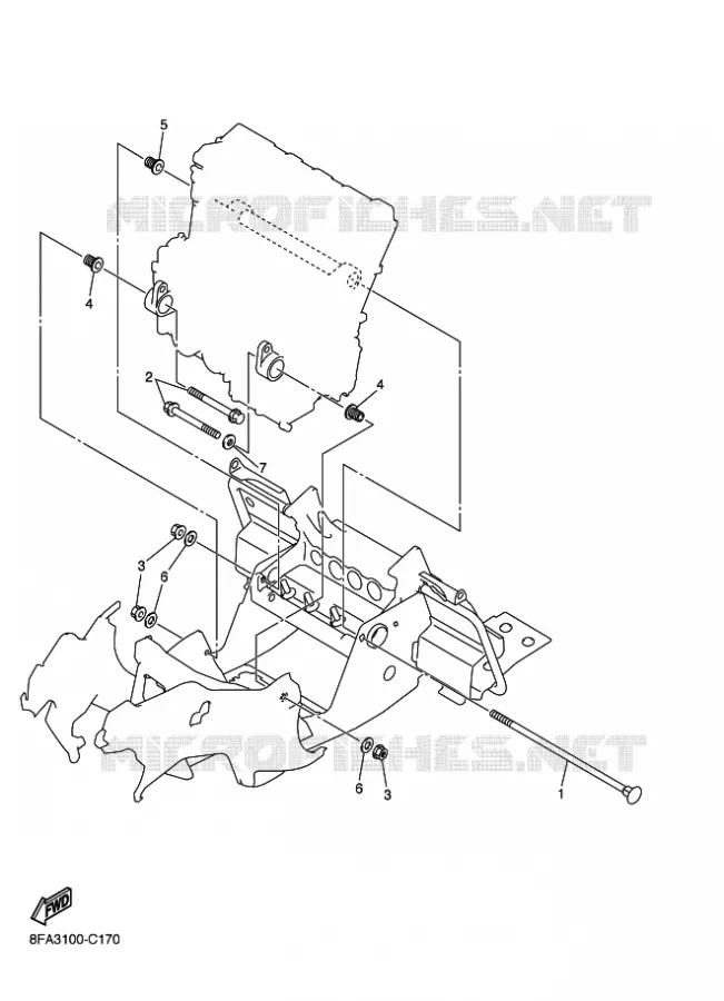 SUPPORT MOTEUR Yamaha snowmobiles 1000 2007 APEX  RX10STGT