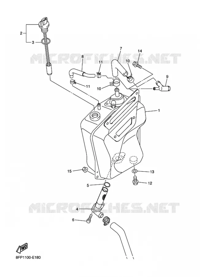 RESERVOIR D'HUILE Yamaha snowmobiles 1000 2007 APEX  RX10STGT