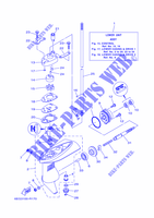 BOITIER D'HELICE ET TRANSMISSION 1 pour Yamaha F2.5B Manual Starter, Tiller Handle, Manual Tilt, Shaft 15
