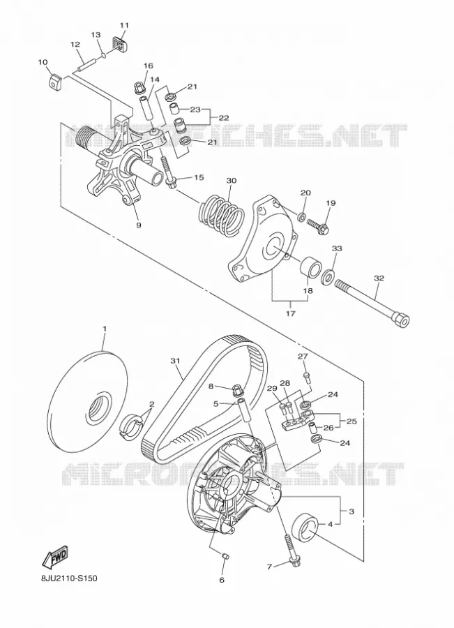 POULIE PRIMAIRE Yamaha snowmobiles 1000 2017 RS VECTOR  RS10ST2