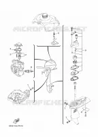 PIECES D'ENTRETIEN pour Yamaha F2.5B Manual Starter, Tiller Handle, Manual Tilt, Shaft 15