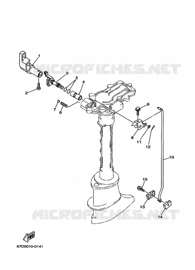 COMMANDE D'ACCELERATEUR Yamaha OUTBOARD ENGINES 4hp (2.9kW) 2004 F4  F4AMHS