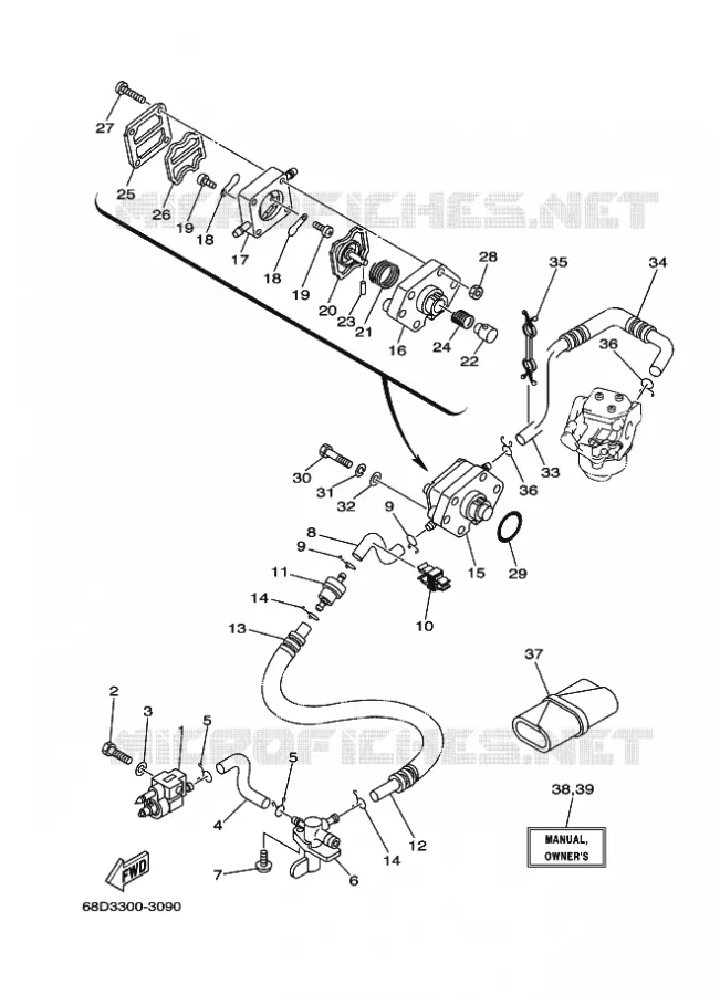 ALIMENTATION CARBURANT 2 Yamaha OUTBOARD ENGINES 4hp (2.9kW) 2003 F4  F4AMHL