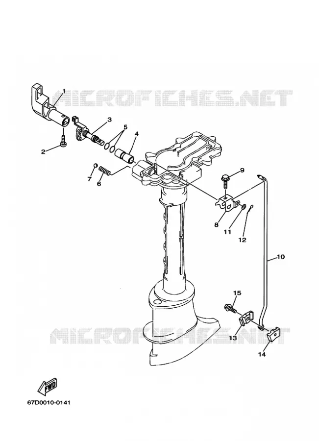 COMMANDE D'ACCELERATEUR Yamaha OUTBOARD ENGINES 4hp (2.9kW) 2003 F4  F4AMHL