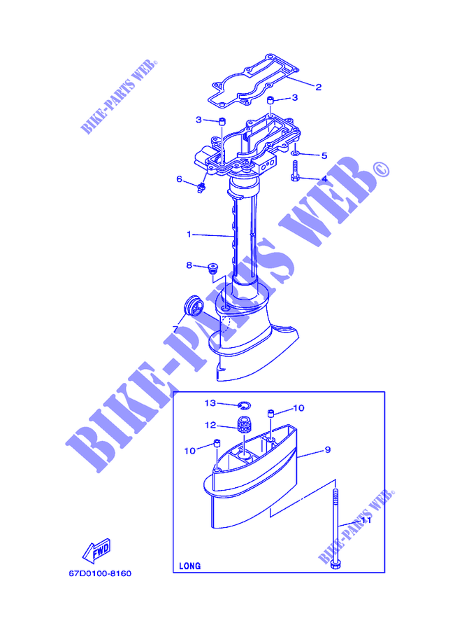 FOURREAU   FUT pour Yamaha F4A 4 Stroke, Manual Starter, Tiller Handle, Manual Tilt de 2001