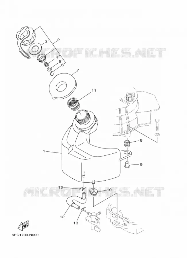 ALIMENTATION CARBURANT 1 Yamaha OUTBOARD ENGINES 4hp (2.9kW) 2017 F4  F4BMHS