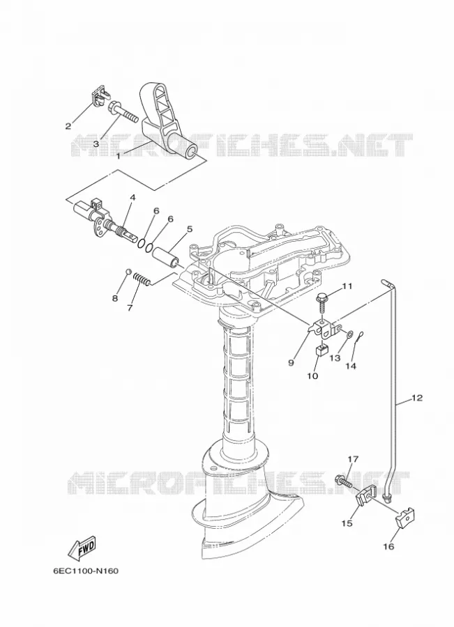 COMMANDE D'ACCELERATEUR Yamaha OUTBOARD ENGINES 4hp (2.9kW) 2016 F4  F4BMHS