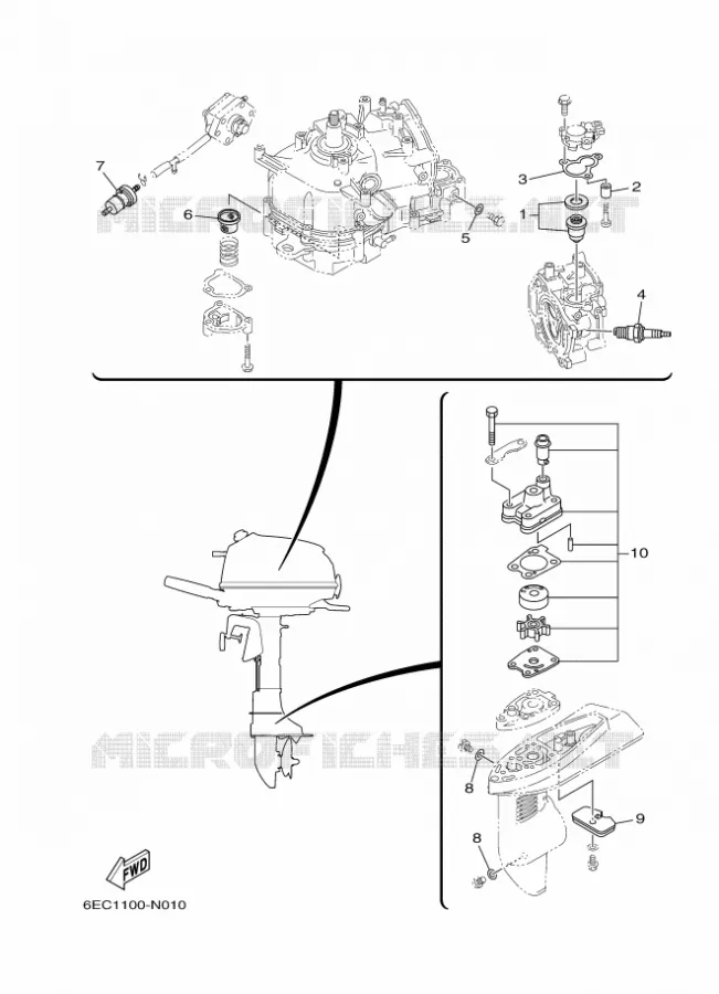 PIECES D'ENTRETIEN Yamaha OUTBOARD ENGINES 4hp (2.9kW) 2016 F4  F4BMHL