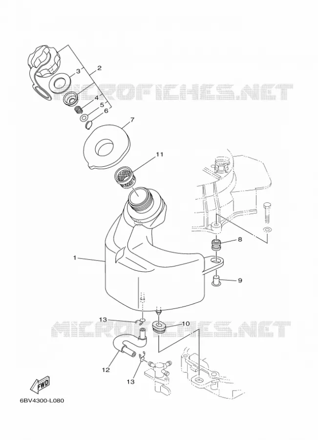 ALIMENTATION CARBURANT 1 Yamaha OUTBOARD ENGINES 4hp (2.9kW) 2014 F4  F4BMHL
