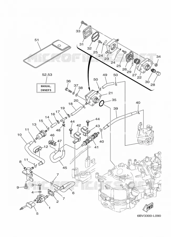 ALIMENTATION CARBURANT 2 Yamaha OUTBOARD ENGINES 4hp (2.9kW) 2012 F4  F4BMHS