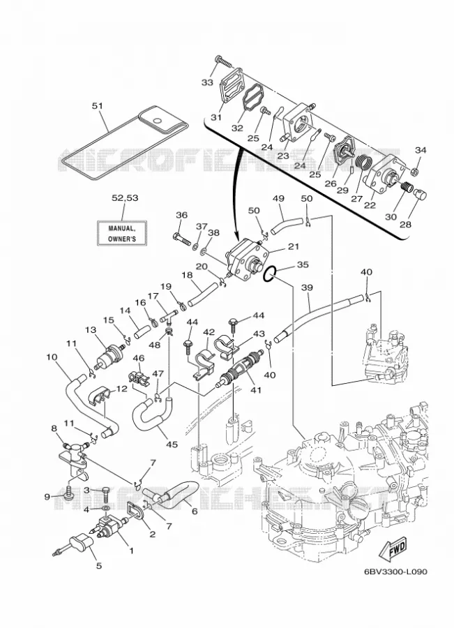 ALIMENTATION CARBURANT 2 Yamaha OUTBOARD ENGINES 4hp (2.9kW) 2012 F4  F4BMHL