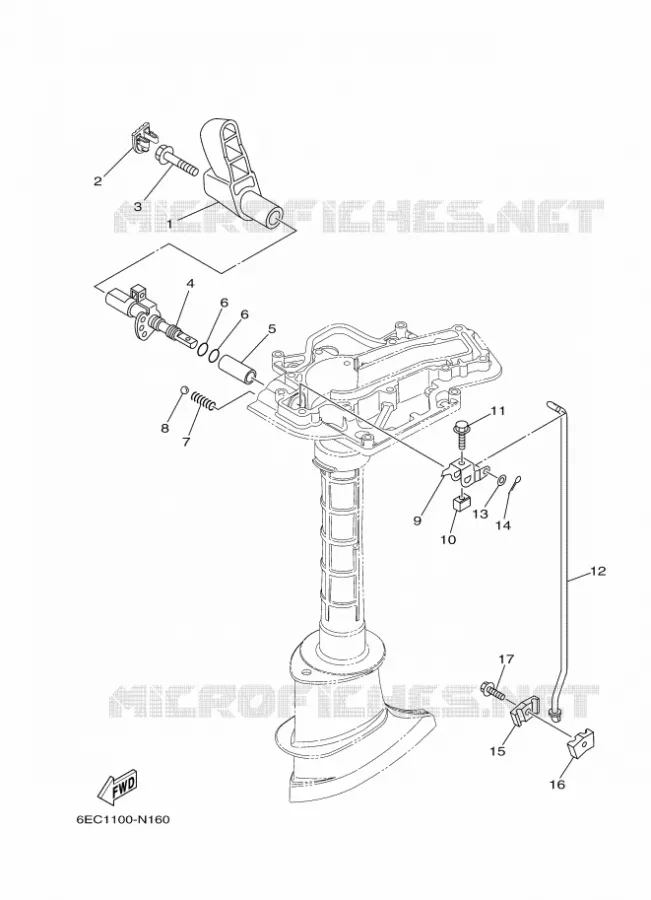 COMMANDE D'ACCELERATEUR Yamaha OUTBOARD ENGINES 5hp (3.7kW) 2018 F5  F5AMHS