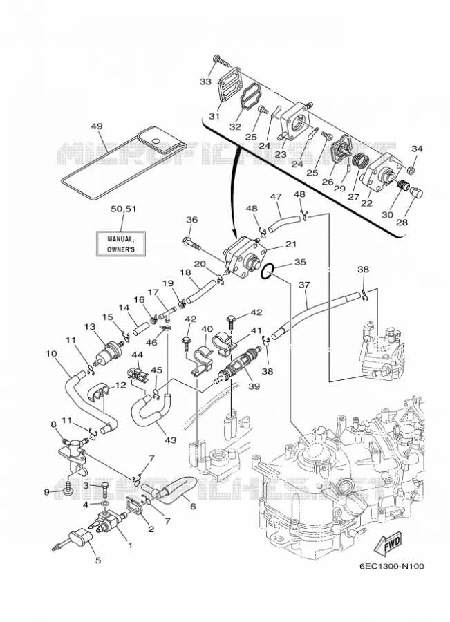 ALIMENTATION CARBURANT 2 Yamaha OUTBOARD ENGINES 5hp (3.7kW) 2016 F5  F5AMHS