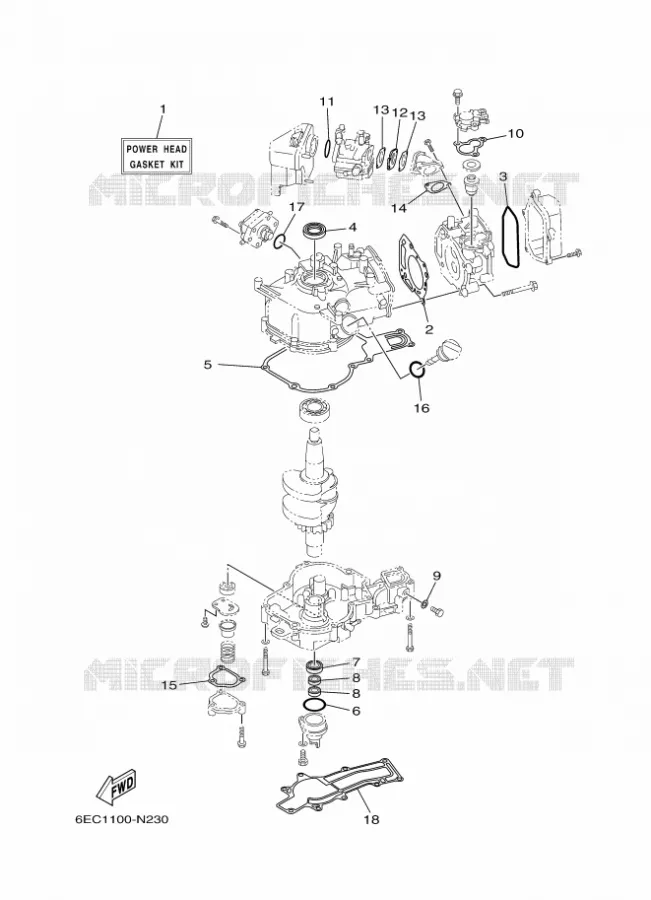 KIT DE REPARATION 1 Yamaha OUTBOARD ENGINES 5hp (3.7kW) 2016 F5  F5AMHS