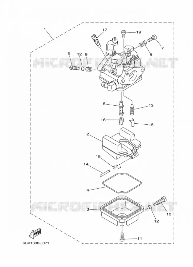 CARBURATEUR Yamaha OUTBOARD ENGINES 5hp (3.7kW) 2016 F5  F5AMHL