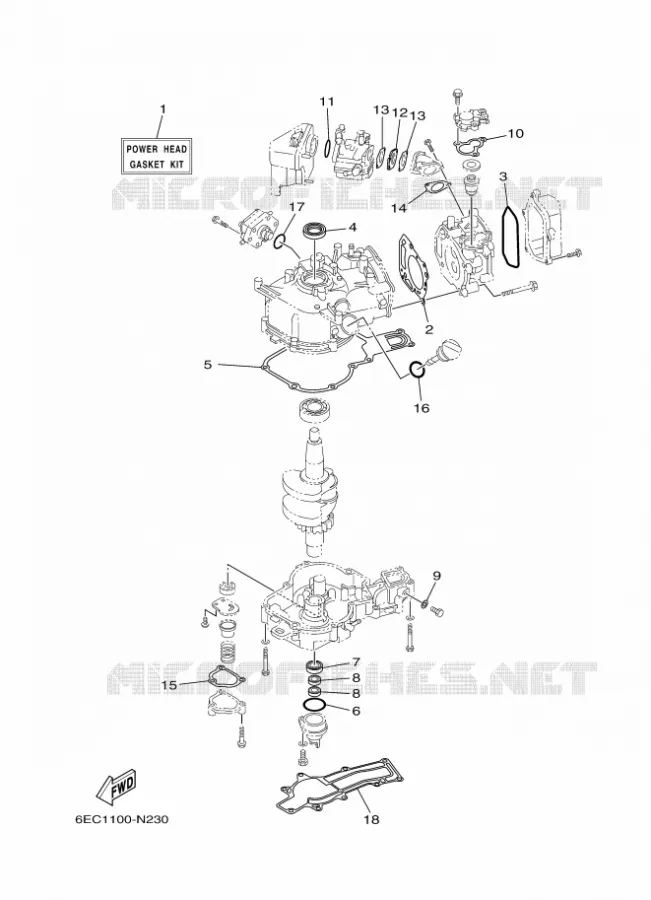 KIT DE REPARATION 1 Yamaha OUTBOARD ENGINES 5hp (3.7kW) 2016 F5  F5AMHL