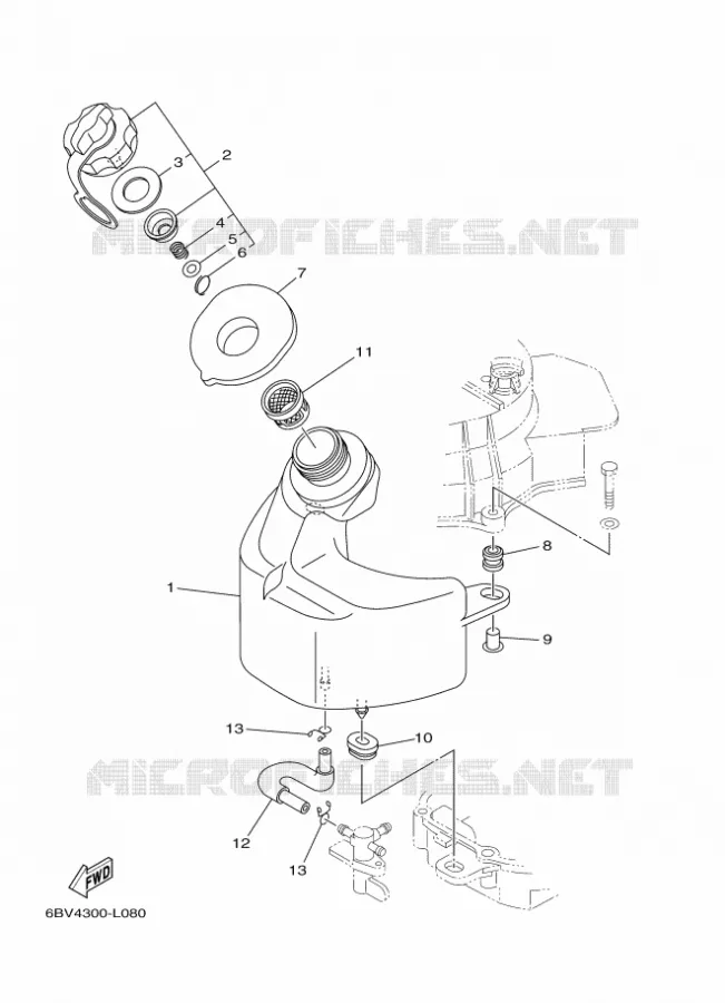 ALIMENTATION CARBURANT 1 Yamaha OUTBOARD ENGINES 5hp (3.7kW) 2014 F5  F5AMHS