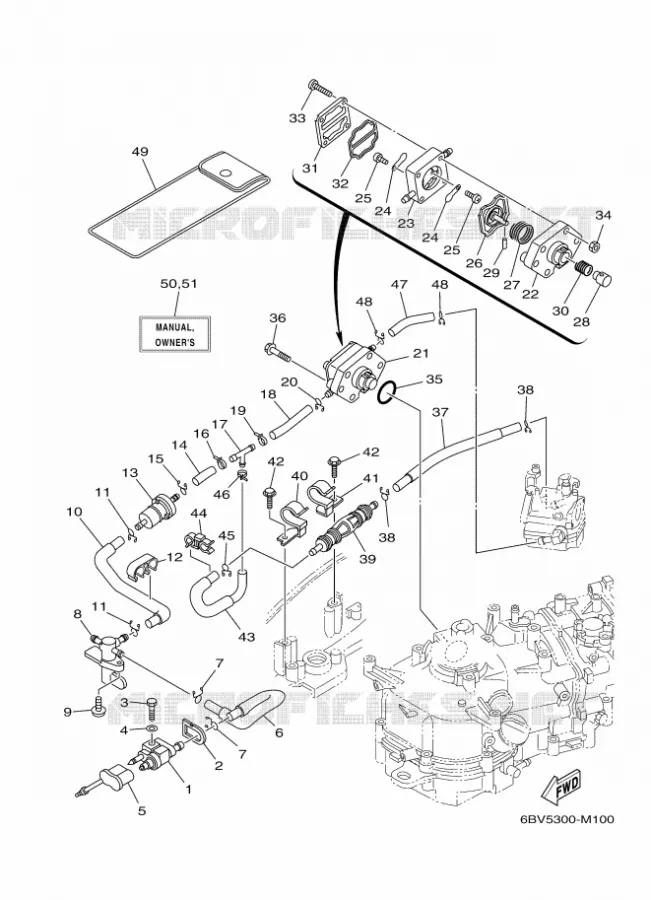 ALIMENTATION CARBURANT 2 Yamaha OUTBOARD ENGINES 5hp (3.7kW) 2014 F5  F5AMHL