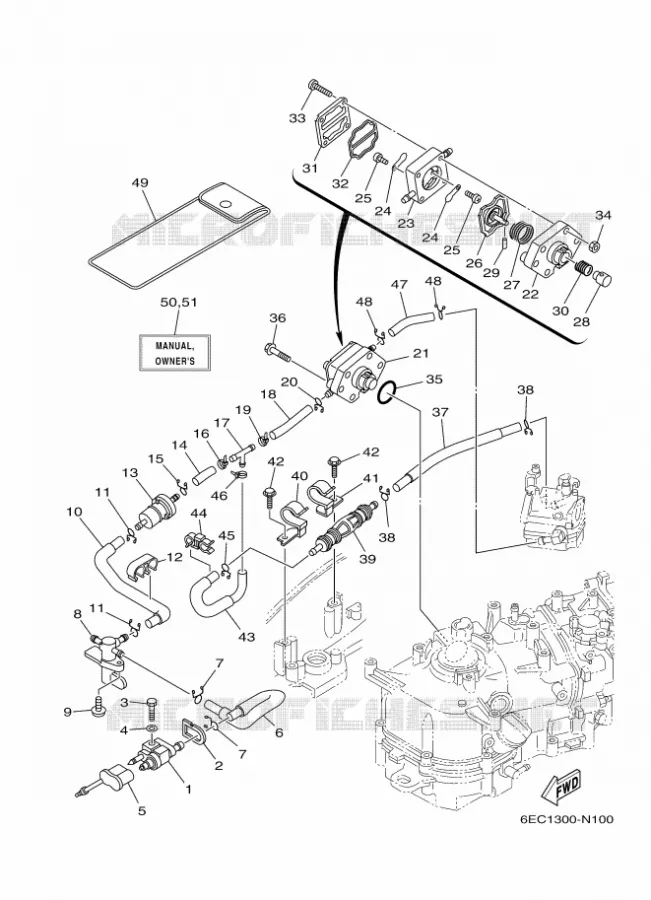 ALIMENTATION CARBURANT 2 Yamaha OUTBOARD ENGINES 5hp (3.7kW) 2014 F5  F5AMHS