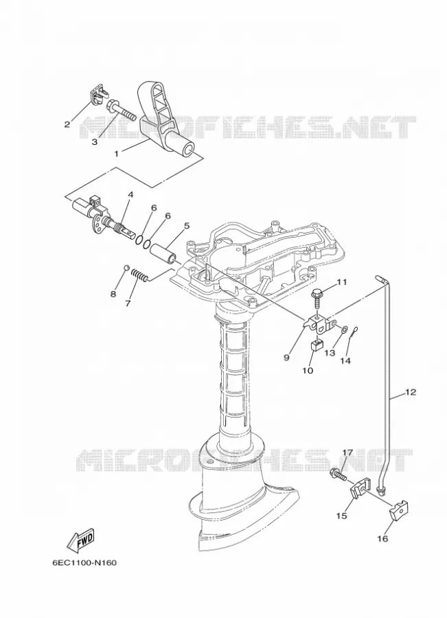 COMMANDE D'ACCELERATEUR Yamaha OUTBOARD ENGINES 5hp (3.7kW) 2014 F5  F5AMHS