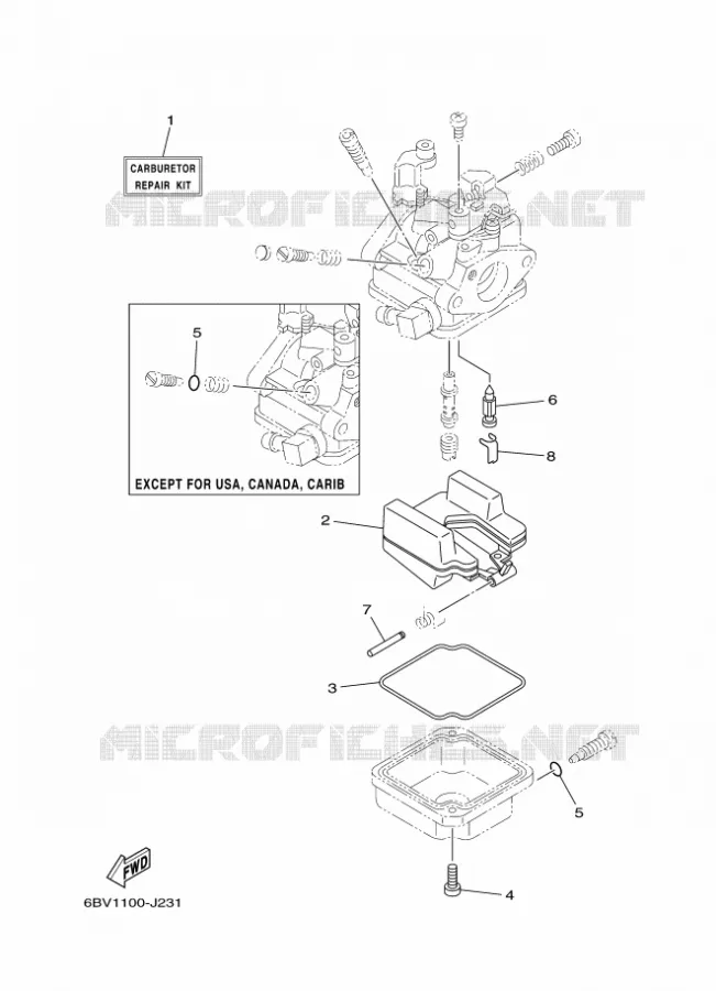 KIT DE REPARATION 2 Yamaha OUTBOARD ENGINES 5hp (3.7kW) 2014 F5  F5AMHS