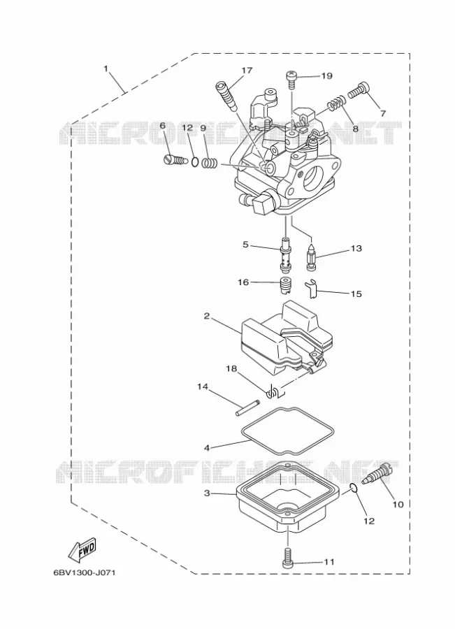 CARBURATEUR Yamaha OUTBOARD ENGINES 5hp (3.7kW) 2013 F5  F5AMHS