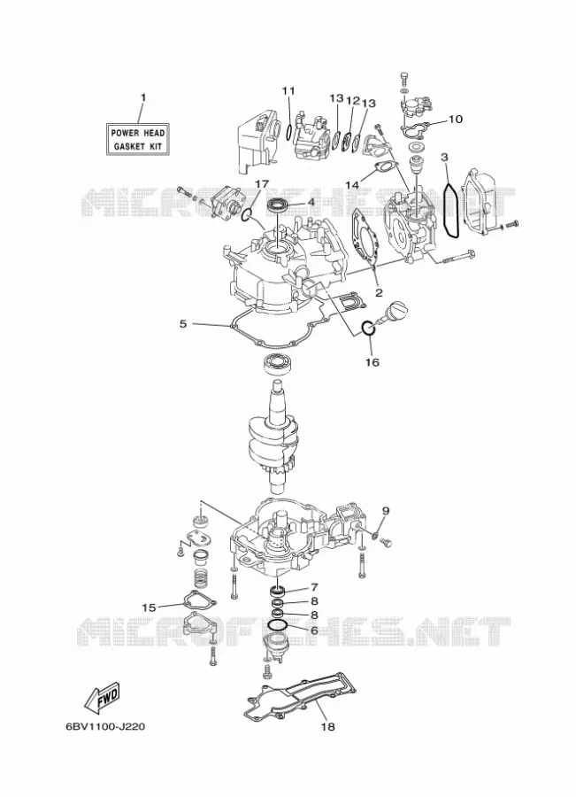 KIT DE REPARATION 1 Yamaha OUTBOARD ENGINES 5hp (3.7kW) 2013 F5  F5AMHS