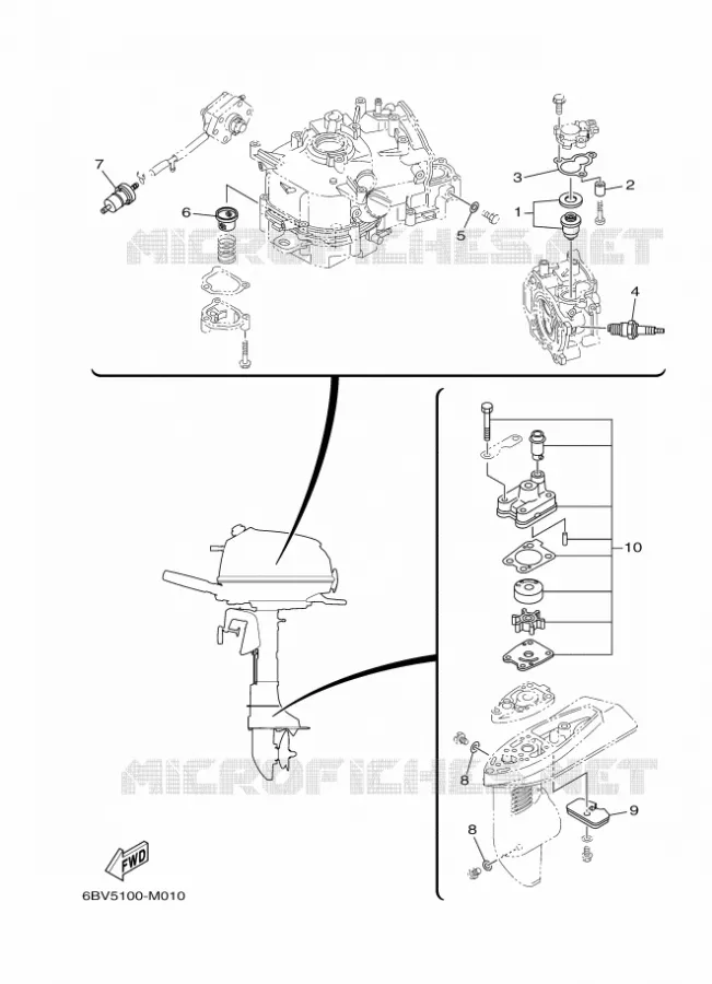 PIECES D'ENTRETIEN Yamaha OUTBOARD ENGINES 5hp (3.7kW) 2013 F5  F5AMHS