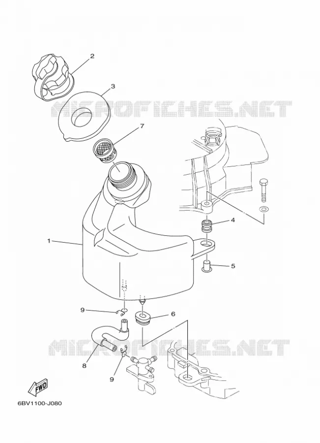 ALIMENTATION CARBURANT 1 Yamaha OUTBOARD ENGINES 5hp (3.7kW) 2011 F5  F5AMHS