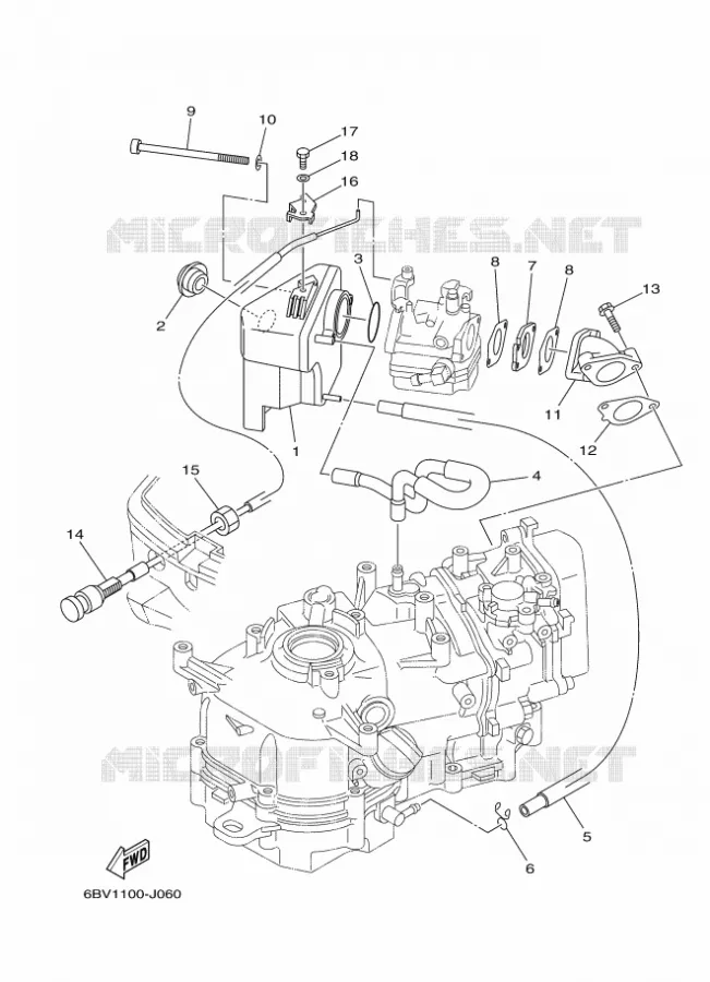 ADMISSION Yamaha OUTBOARD ENGINES 5hp (3.7kW) 2011 F5  F5AMHL