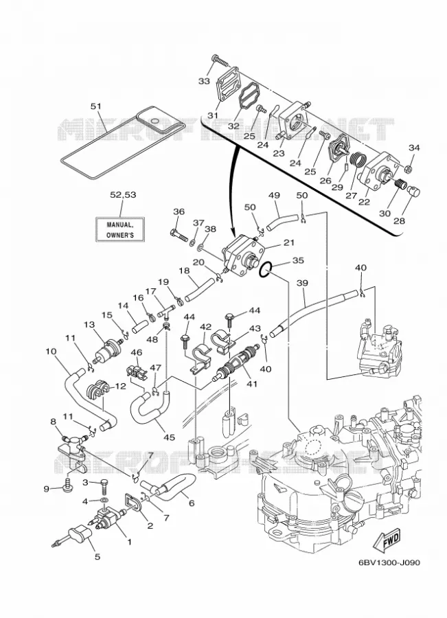 ALIMENTATION CARBURANT 2 Yamaha OUTBOARD ENGINES 5hp (3.7kW) 2011 F5  F5AMHL