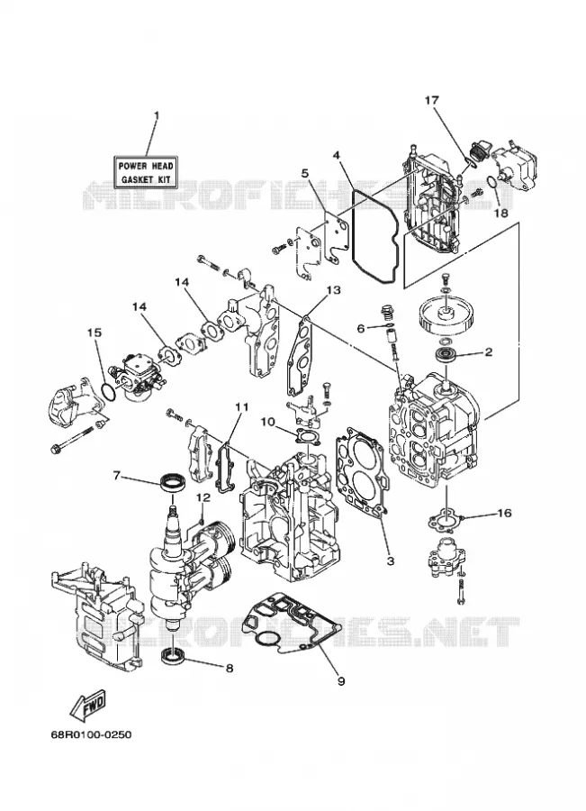 KIT DE REPARATION 1 Yamaha OUTBOARD ENGINES 6hp (4.4kW) 2006 F6  F6A