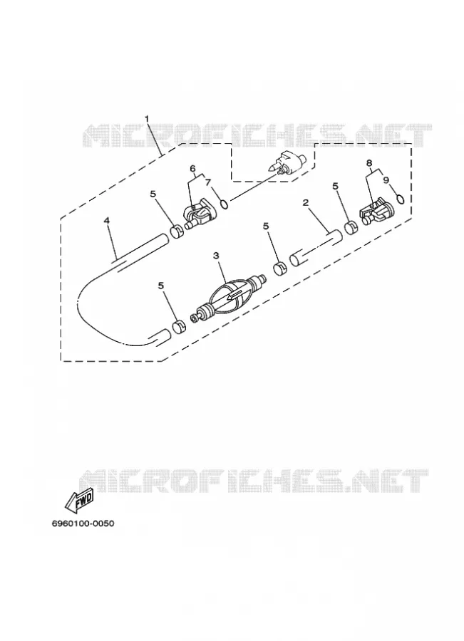 ALIMENTATION CARBURANT 2 Yamaha OUTBOARD ENGINES 6hp (4.4kW) 2001 F6  F6A