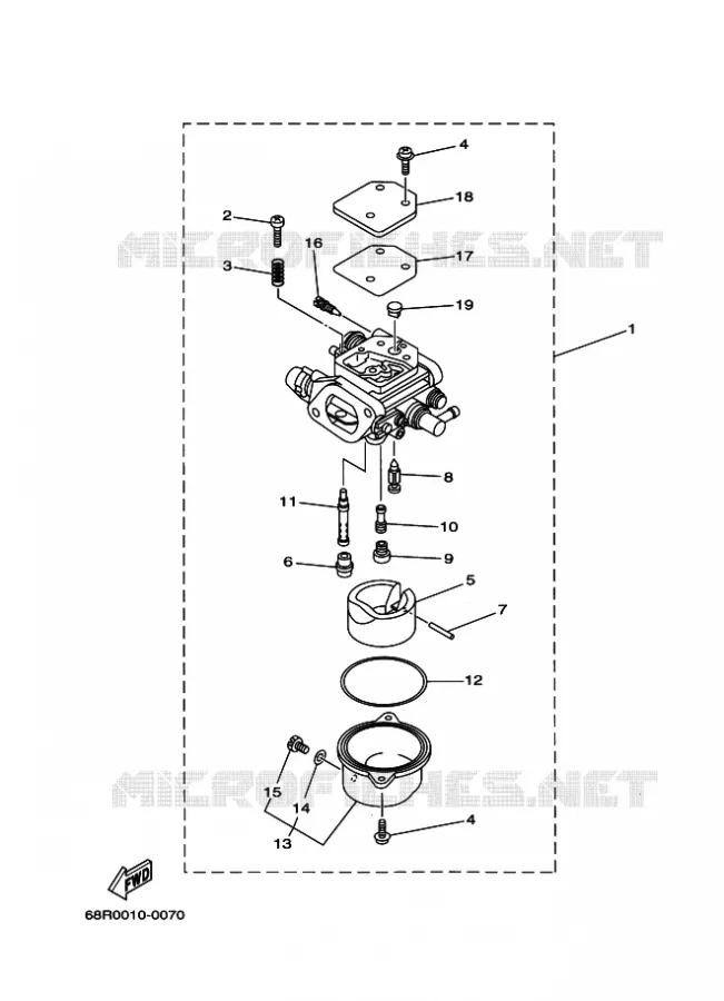 CARBURATEUR Yamaha OUTBOARD ENGINES 6hp (4.4kW) 2003 F6  F6BMHS