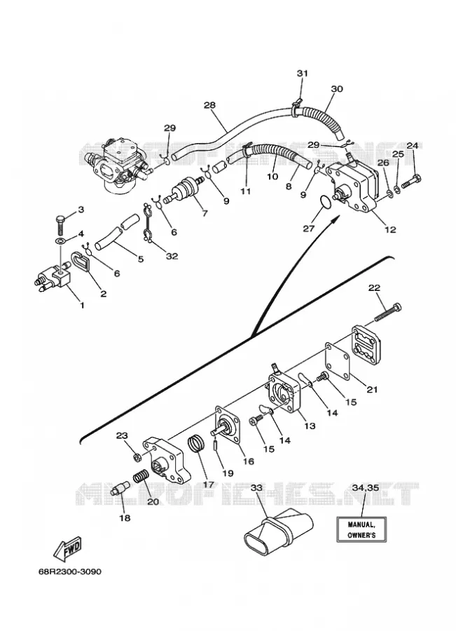 CARBURATEUR Yamaha OUTBOARD ENGINES 6hp (4.4kW) 2003 F6  F6BMHL