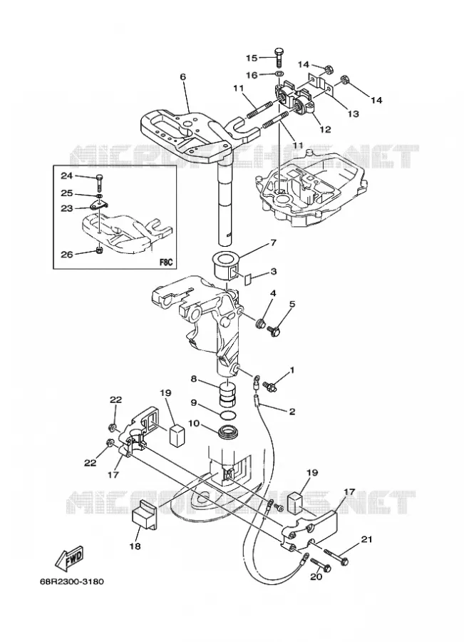 SUPPORT 2 Yamaha OUTBOARD ENGINES 6hp (4.4kW) 2003 F6  F6BMHL
