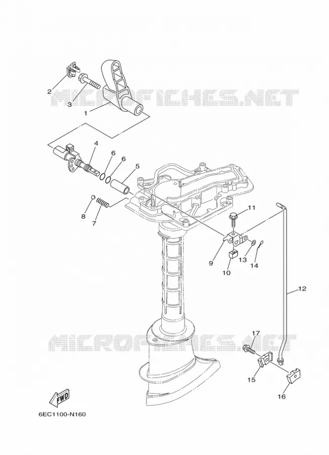 COMMANDE D'ACCELERATEUR Yamaha OUTBOARD ENGINES 6hp (4.4kW) 2018 F6  F6CMHS
