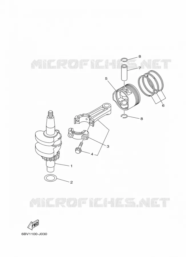 VILEBREQUIN / PISTON Yamaha OUTBOARD ENGINES 6hp (4.4kW) 2012 F6  F6CMHS