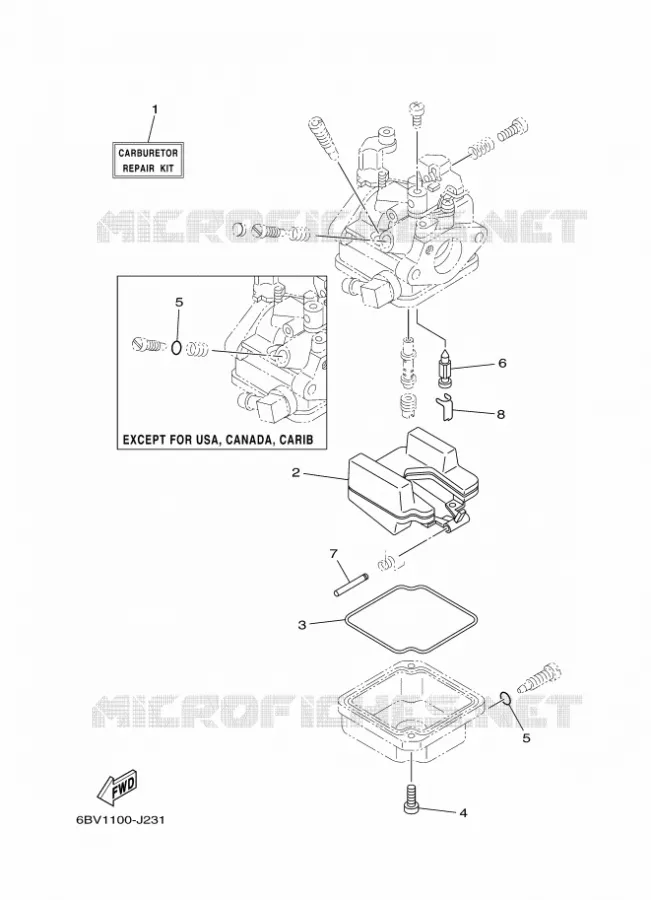 KIT DE REPARATION 2 Yamaha OUTBOARD ENGINES 6hp (4.4kW) 2012 F6  F6CMHS