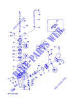 BOITIER D'HELICE ET TRANSMISSION 1 pour Yamaha 2B Manual Starter, Tiller Handle, Manual Tilt de 1999