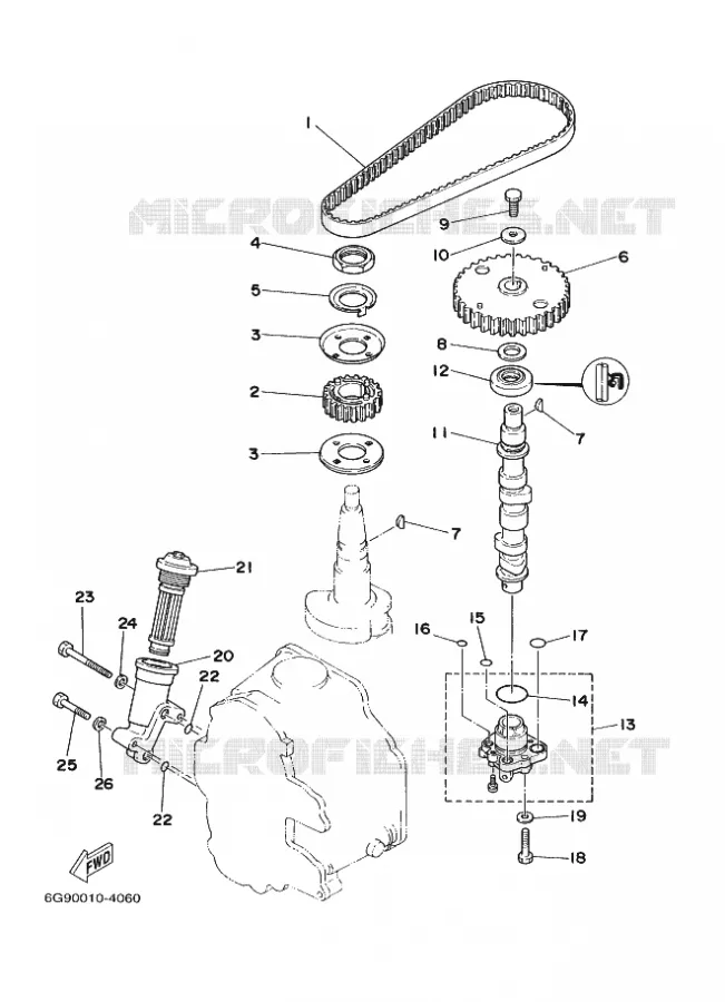POMPE A HUILE Yamaha OUTBOARD ENGINES 8hp (5.9kW) 1999 F8  F8BM